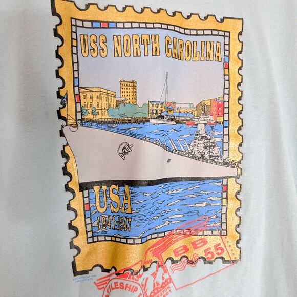 Vintage Single Stitch Tshirt USS Carolina, Large - Picture 3 of 5